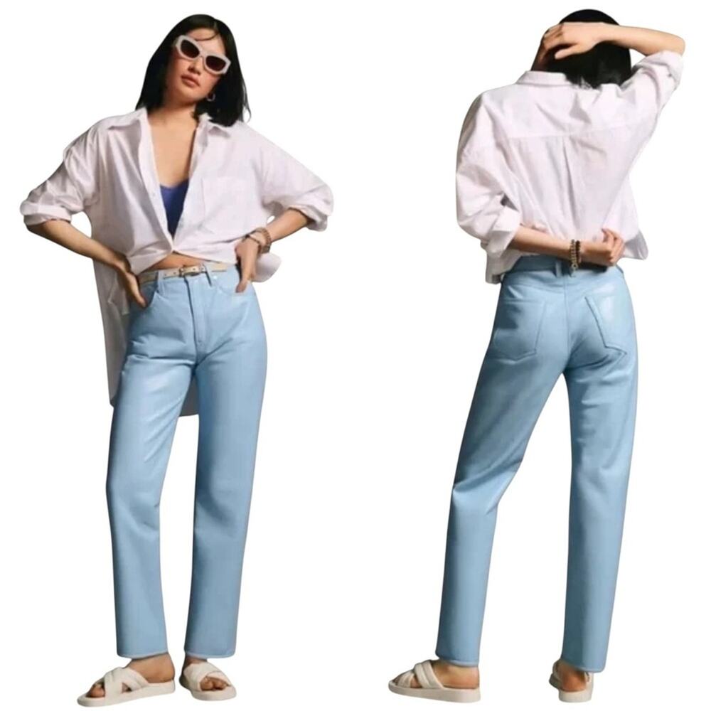 FRAME Le High 'FRAME Le High 'N' Tight Recycled Leather-Blend Straight Leg Pants